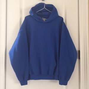 Mens Heavyweight Blue Hoodie (L)